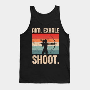 Archery Girl Aim Exhale Shoot Archer Retro Vintage Tank Top